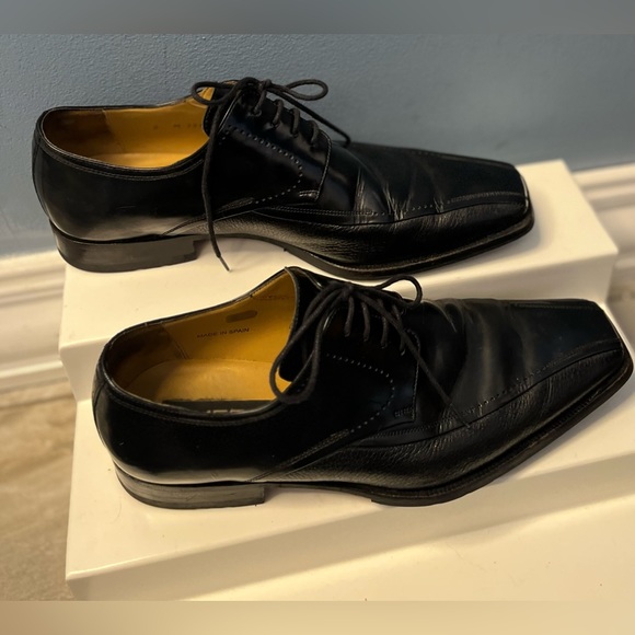 Mezlan Mens Black Leather Lace Up Shoes in Great Condition!! - Picture 2 of 12